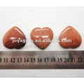 35MM Heart shape Gold stone,high polished,high quality,natural heart shape stone
